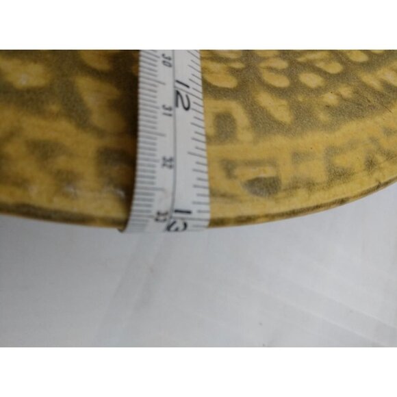 Handcrafted Ceramic Bowl With Intricate Yellow/White Pattern And Deep Red Center - Picture 7 of 9